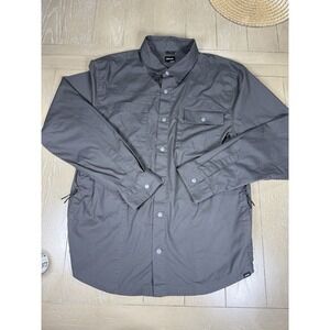 Prana long sleeve Shirt Palisades ripstop snap Gray Large field Outdoor Hiking